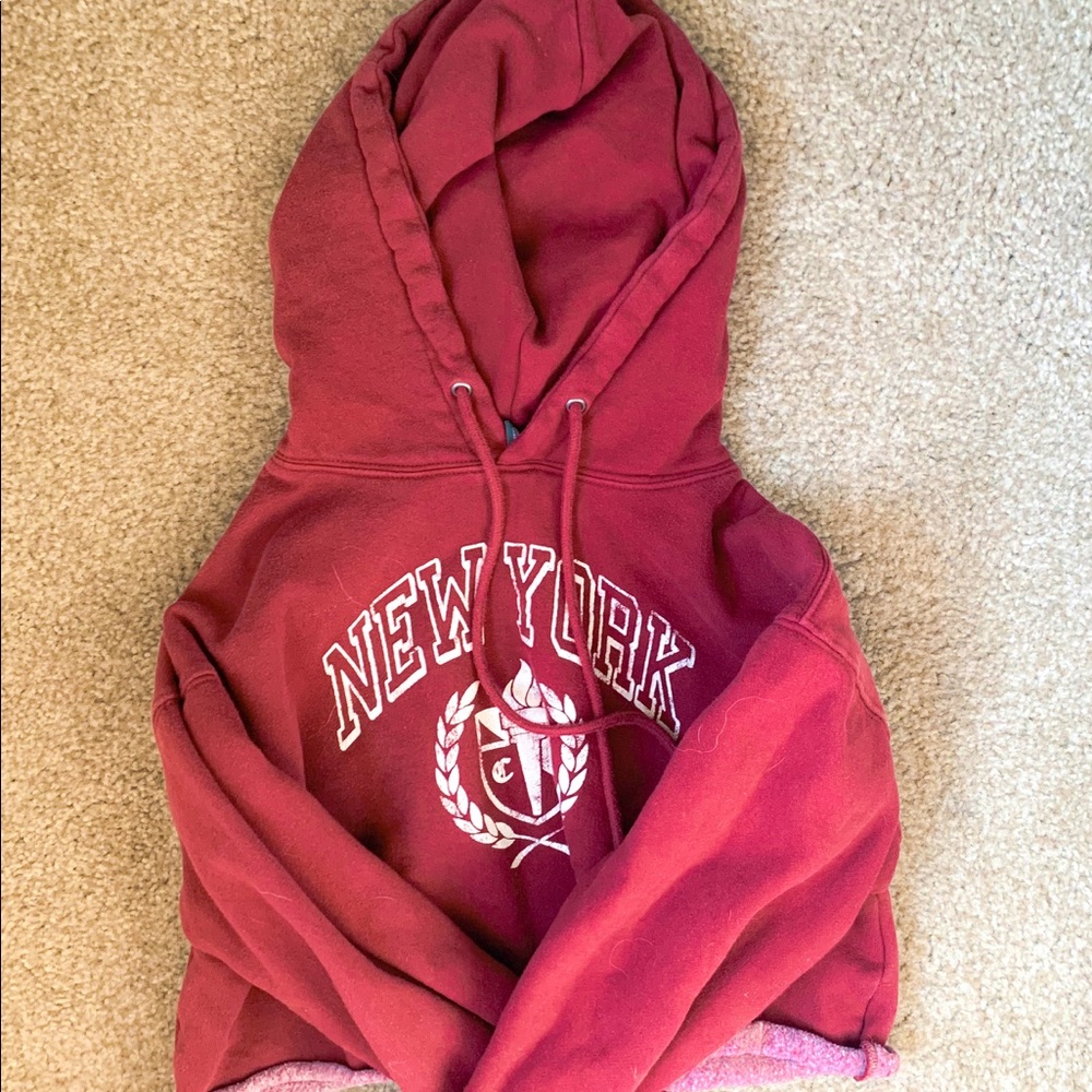 Wild Fable Cropped Maroon Hoodie